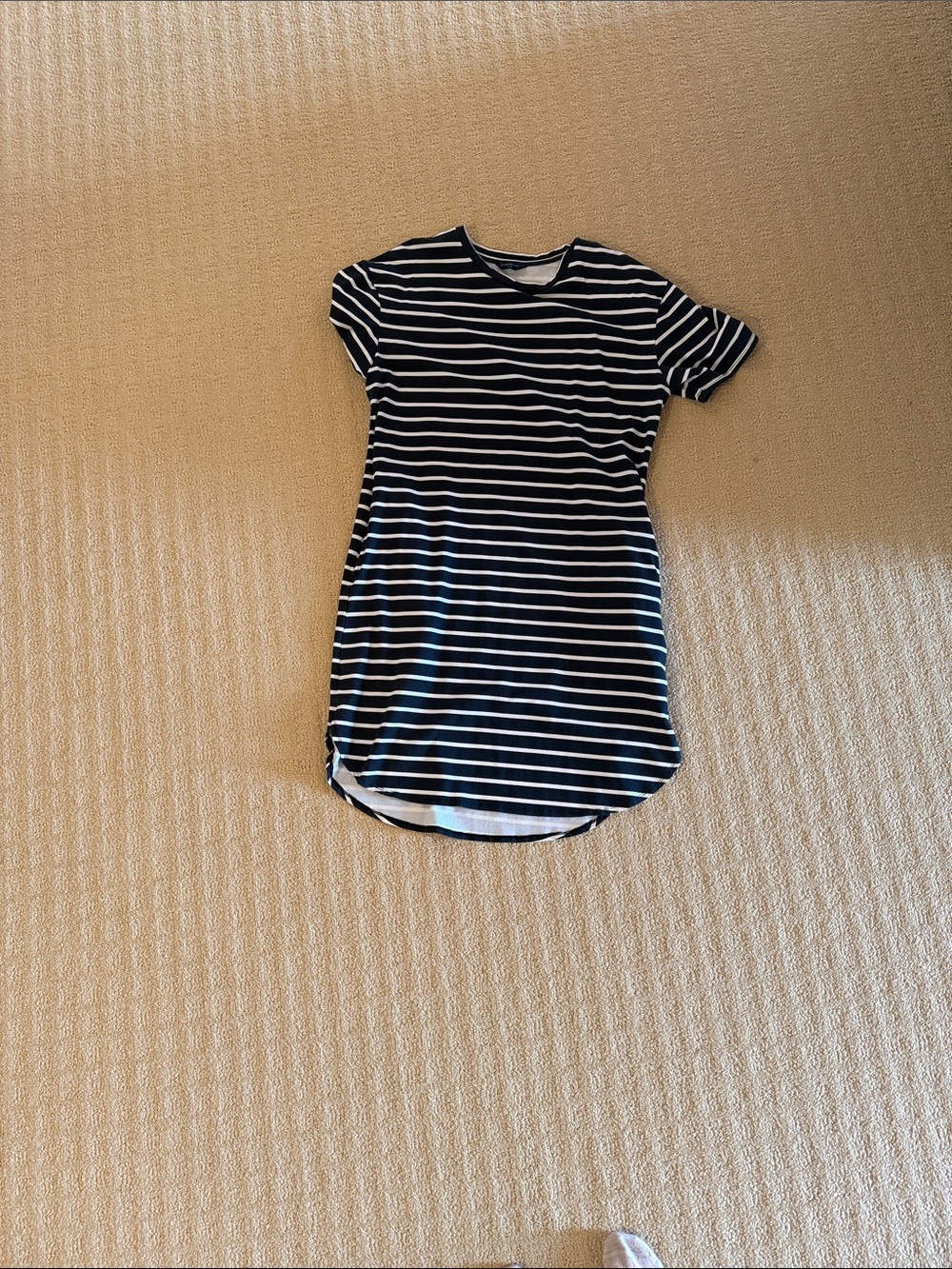 Denver Hayes Black and White Striped Tee Dress